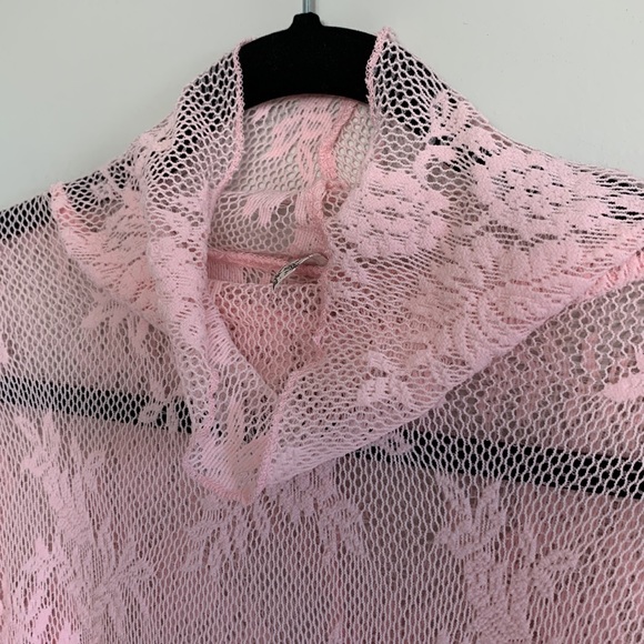 Free People Lace Top Pink Size Large - Picture 3 of 9